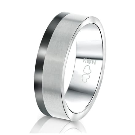 Lucardi Heren Vriendschapsring Tokyo - Ring - Vaderdag Cadeautje - Titanium - Zilverkleurig