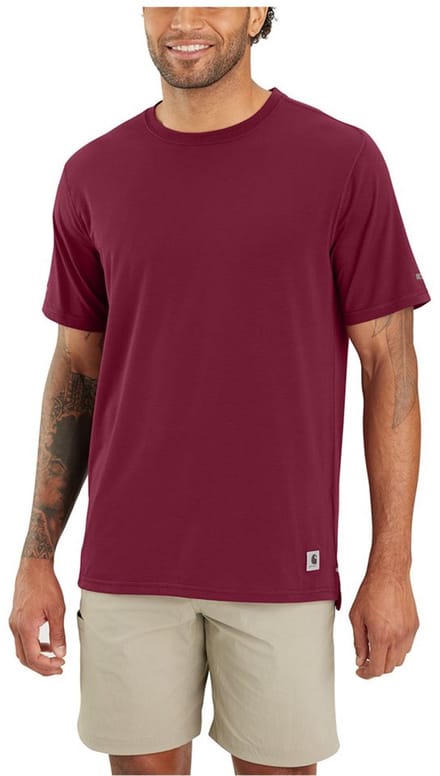 Carhartt Extremes Relaxed Fit -T-shirt met korte mouwen, bordeauxrood