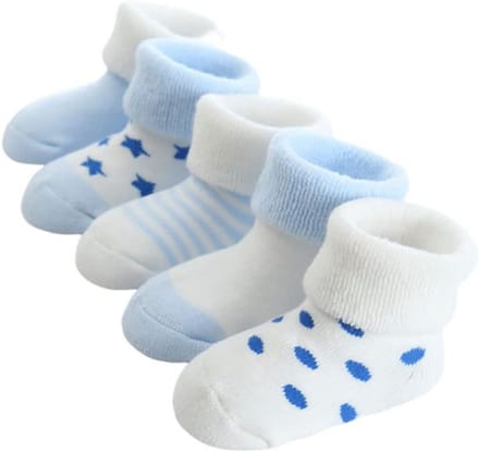 5 paar baby wintersokken - dikke thermische katoenen sokken