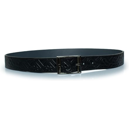 Burberry leren riem met B-reliëf in zwart