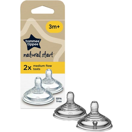 Tommee Tippee Natural Start Flesspenen - Medium toevoersnelheid 3m+ - set van 2