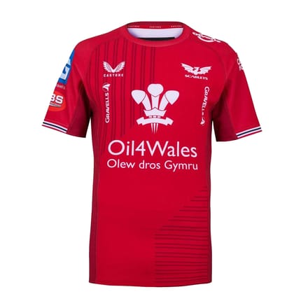 Castore Retro-rugbyshirt voor heren van Scarlets (Scarlet)