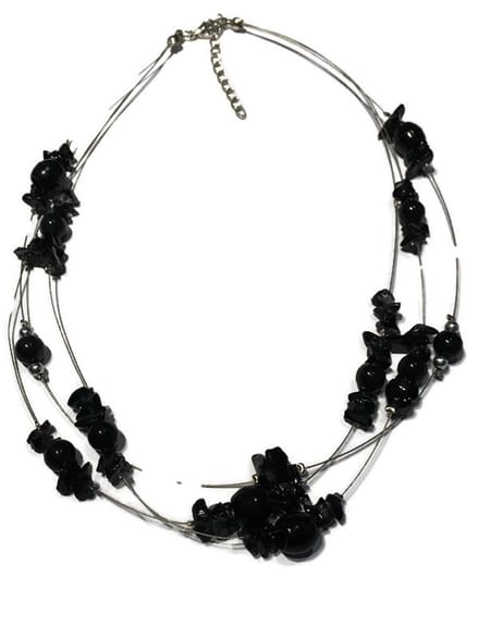 Petra's Sieradenwereld - Ketting laagjes zwart (116)