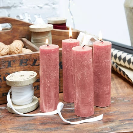 LOBERON Kaars set van 4 Muriel roze
