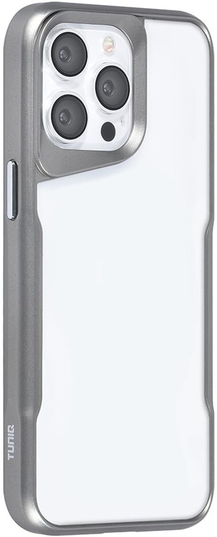 TUNIQ telefoonhoesje voor Apple iPhone 15 Pro Max - Siliconen backcover - Grijs