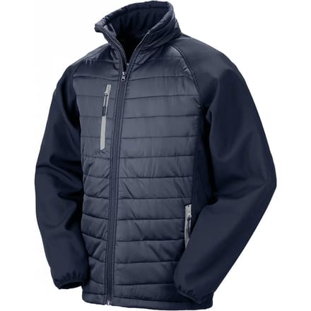 Black Compass gewatteerde softshelljas heren 'Result' Navy/Grey - L
