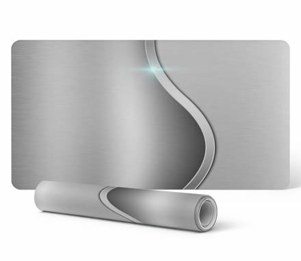 Antislip beschermmat voor op het bureau met metallic golfmotief, 90x45 cm