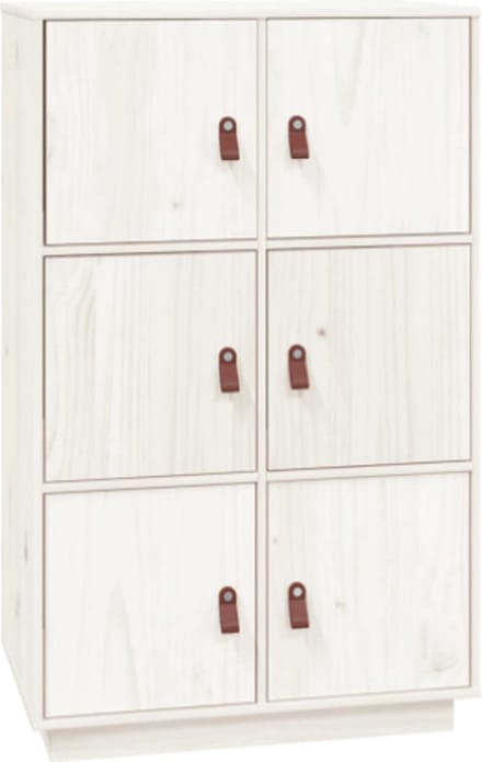 Hoge kast 67x40x108,5 cm massief grenenhout wit