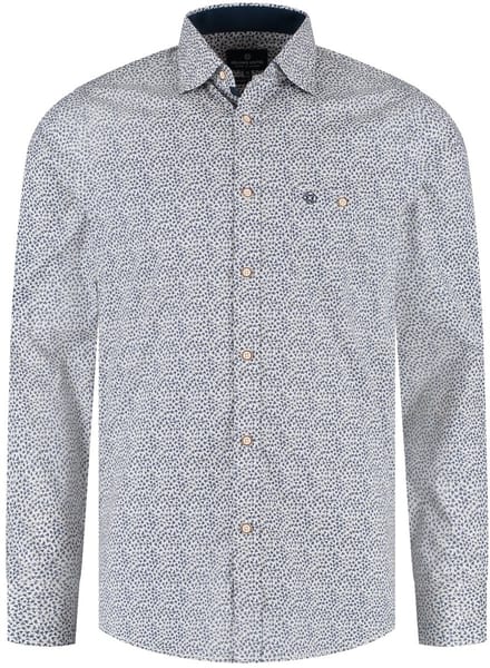 Fellows United Shirt lange mouw mini print st Rust (52.6556 - 152)