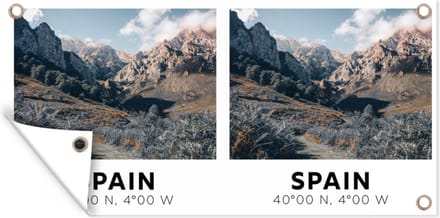 Schuttingposter Spanje - Bergen - Zomer - 200x100 cm - Tuindoek