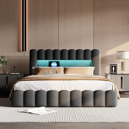 Tweepersoonsbed 180x200 met Opbergruimte, USB-Lader en LED-Verlichting