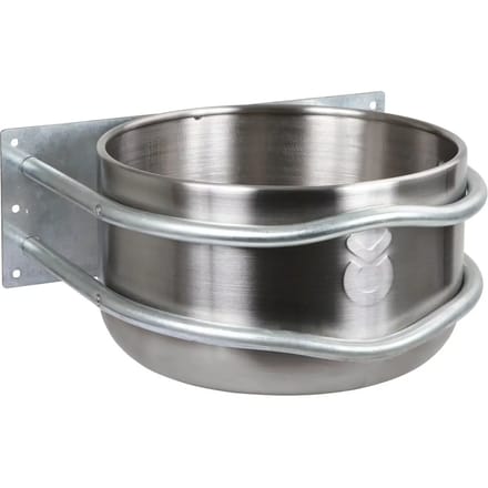 RVS/zink voerbak met dop Kerbl