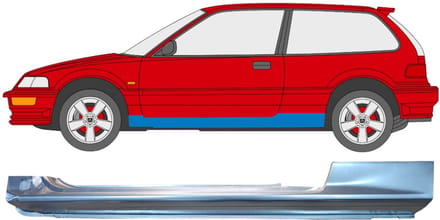 Volledige dorpel voor Honda Civic 1987-1991 / Links