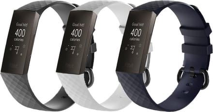 KELERINO. Siliconen bandjes geschikt voor Fitbit Charge 3 - 3-pack - Small