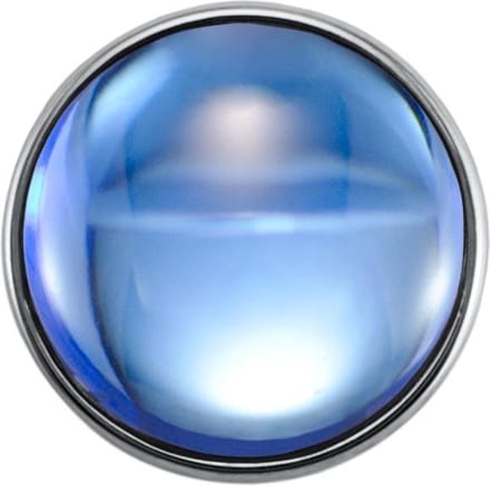 Quiges - Dames Click Button Drukknoop 18mm Glas Cat Eye Blauw - EBCM027