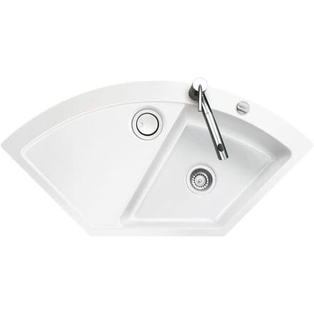 Systemceram Keradomo Mera Eck F sink for flush installation with excenter operation, incl. tap hole 555102-12