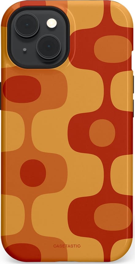 Casetastic hoesje geschikt voor Apple iPhone 15 - MagSafe - Dubbellaagse bescherming - Vintage Rust - Fashion Case - Terracotta Goud