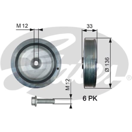 Riemschijf, krukas DriveAlign® GATES TVD1008A