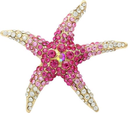 Fako Bijoux® - Broche - Zeester - Kristal - 56mm - Roze