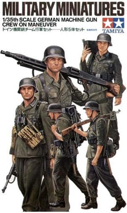 Tamiya Modelbouwpakket Auto - 35184 WWII Fig.-Set MG-Crew Maneuver with 5 Figures Plastic - 1:35 - Modelbouw