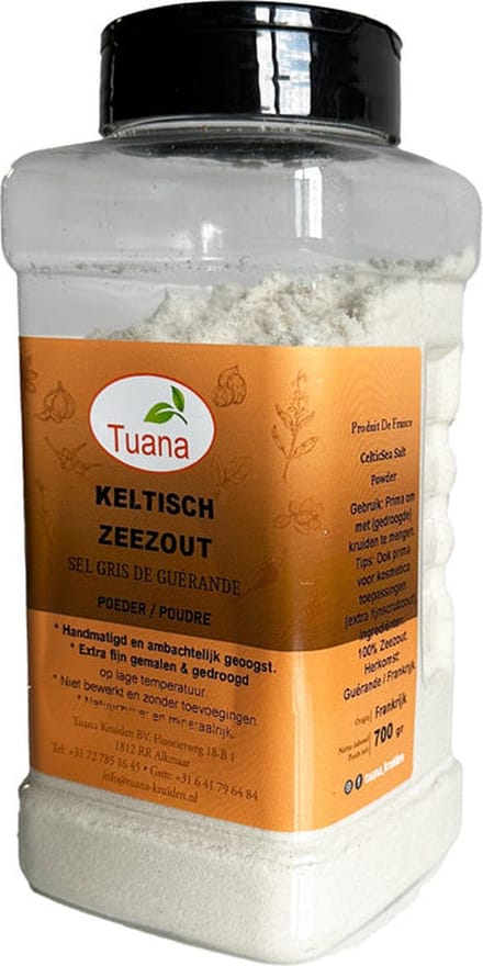 Tuana Kruiden - Keltisch Zeezout Poeder - 900g Strooibus - GP-K-0006