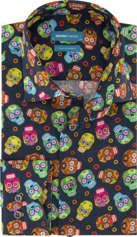 District Indigo Overhemd Print Multicolor (7.11.045.740 - 310)