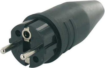 Rubber stekker 220 Volt male - blister