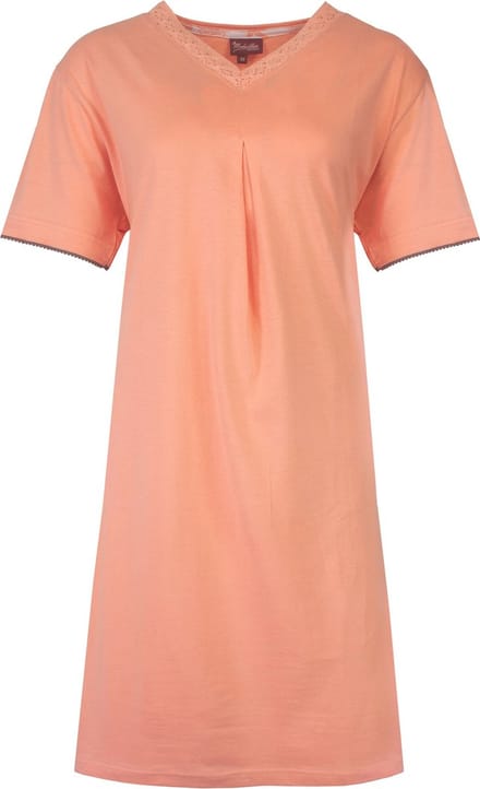 Medaillon Dames Nachthemd - 100% Katoen - Oranje - Maat L