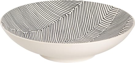 Palmer - Leaf - Schaal - Kom - Reliëf - 70 cl - ø 19 cm - Wit/Zwart - Stoneware - Bordenset