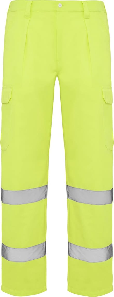 High Visibility Broek Fluor Geel / met reflecterende band size 44