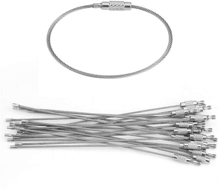 Allecto - Sleutelhangers - Draadloops roestvrij staal - Lichtgewicht