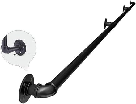 Wandleuning Beugels - Trapleuning Ondersteuning - Veilige Traploop - Roestwerende Coating - 120 cm Lengte - Mat Zwart