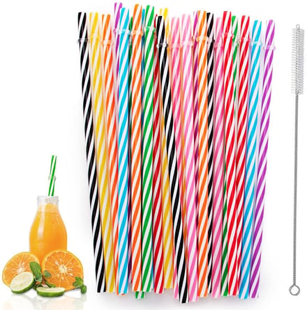 Dailygoods- Rietjes Herbruikbaar 24 Stuks - Plastic Rietjes - Rietjes