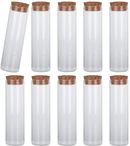 ZEYNOMAX- Proefbuis 40ml - Proefbuisje met kurk - 10 Stuks - Glas - Herbruikbaar - Compact ontwerp - Glasfles