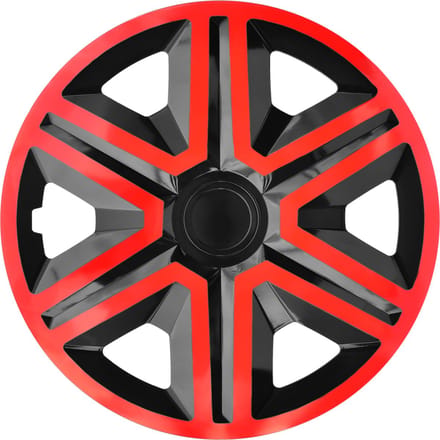 NRM - Wieldoppen 16" - Rood & Zwart- set van 4 stuks