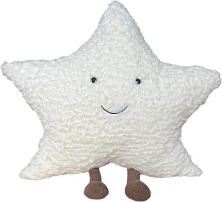 KimDo - Lachende Ster kussen - 60 cm - Wit - Babykamer Decoratie - Kraamcadeau - Knuffel