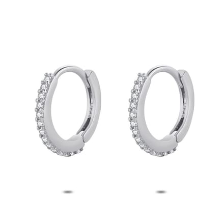 Twice As Nice Oorbellen in zilver, oorring met zirkonia