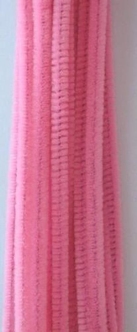 Chenilledraad - 30cm - 6mm - 20 stuks roze