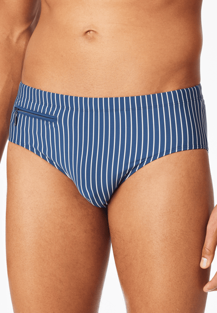 Zwembroek met zak met rits, blauw gestreept - aquablauw 6