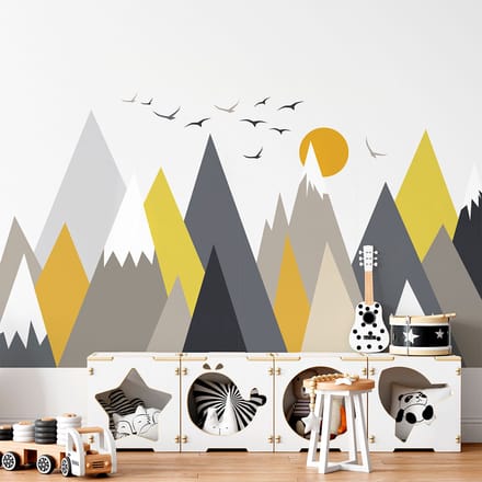 Kinderstickers van Scandinavische bergen, Lunaka, 100 x 150 cm