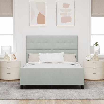 vidaXL - Boxspring - bed - met - hoofdeinde - Lichtgrijs - 160 - x - 200 - cm - Fluweel