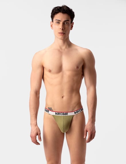 Barcode Berlin Miran Thong Grasslandbeige - MAAT M - Heren Ondergoed - String voor Man - Mannen Thong
