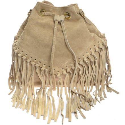 Roberta M Beige Rundleer Tas