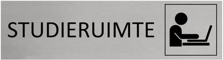 CombiCraft aluminium deurbordje Studieruimte - 165 x 45 mm met tape