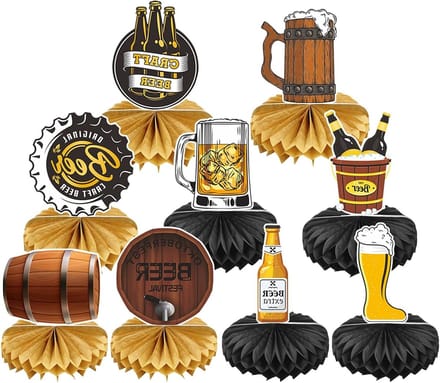Allecto Plus - Oktoberfest Decoratie Set 3D Honeycomb Tafeldecoratie - 9 Stuks