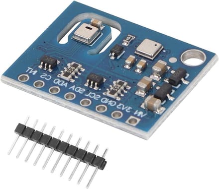 Luchtkwaliteit Sensor - Milieumodule Gas - Omgeving Analyseren - Multi-Gas Temperatuur Vochtigheid - 24 x 19 mm - Blauw