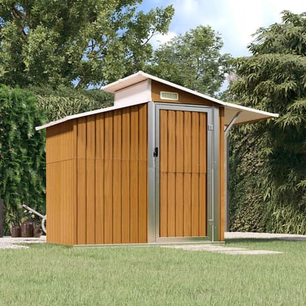 vidaXL - Tuinschuur - 270x130x208,5 - cm - gegalvaniseerd - staal - bruin