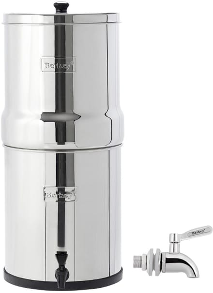 Big Berkey Set: Waterfilter 8,5L + RVS kraantje
