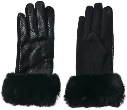 Clayre & Eef Handschoenen Winter 9x23 cm Zwart Polyester