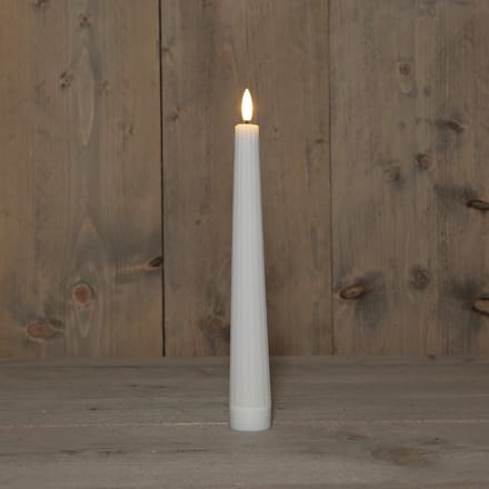 Annas collection - B.O.T. 3D Wick White Big Ribbel Candle 27 cm Rus...
